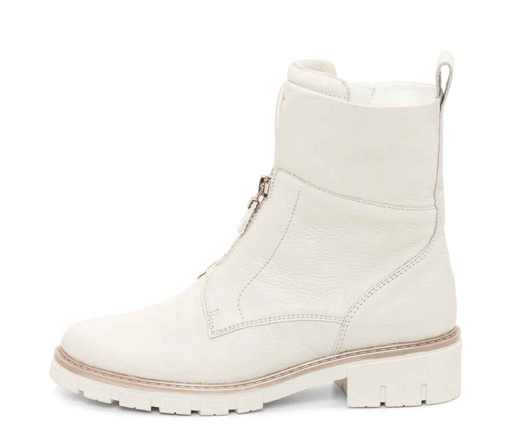 Ara Shoes Deon Women's Lug Sole Front & Zip Boot - Cream 09 23130-09