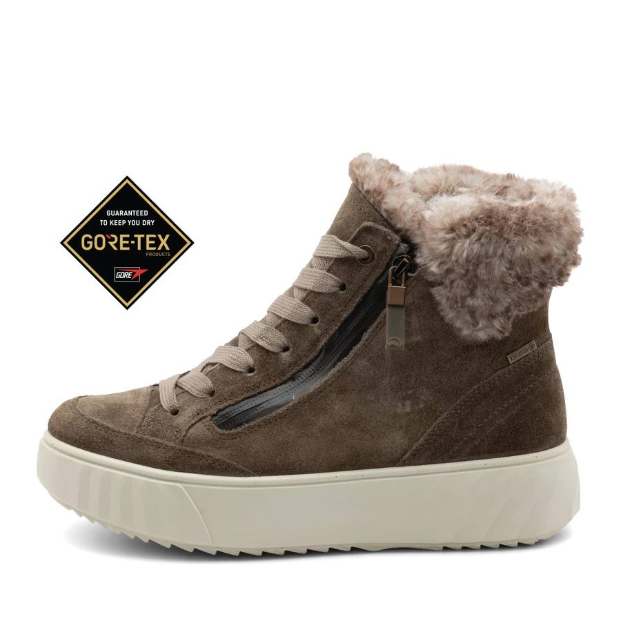 Ara Shoes Mikayla Women's GORE-TEX® Faux Fur Zip & Lace Bootie