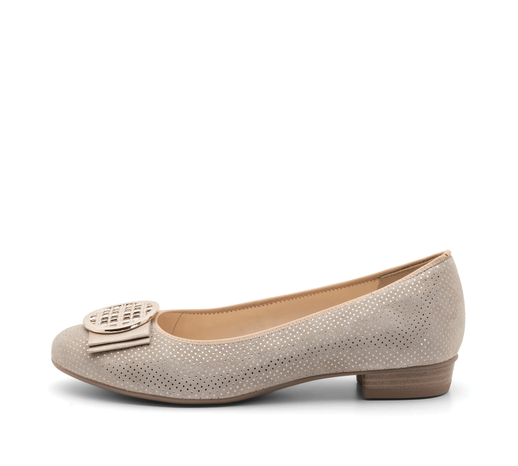 Ara Shoes Bambi Women's Ornament Ballet Flat - Sand 88 12-43720-88