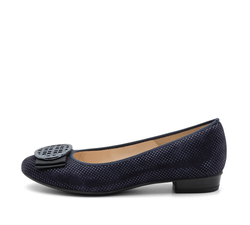 Ara Shoes Bambi Women's Ornament Ballet Flat - Midnight 92 12-43720-92