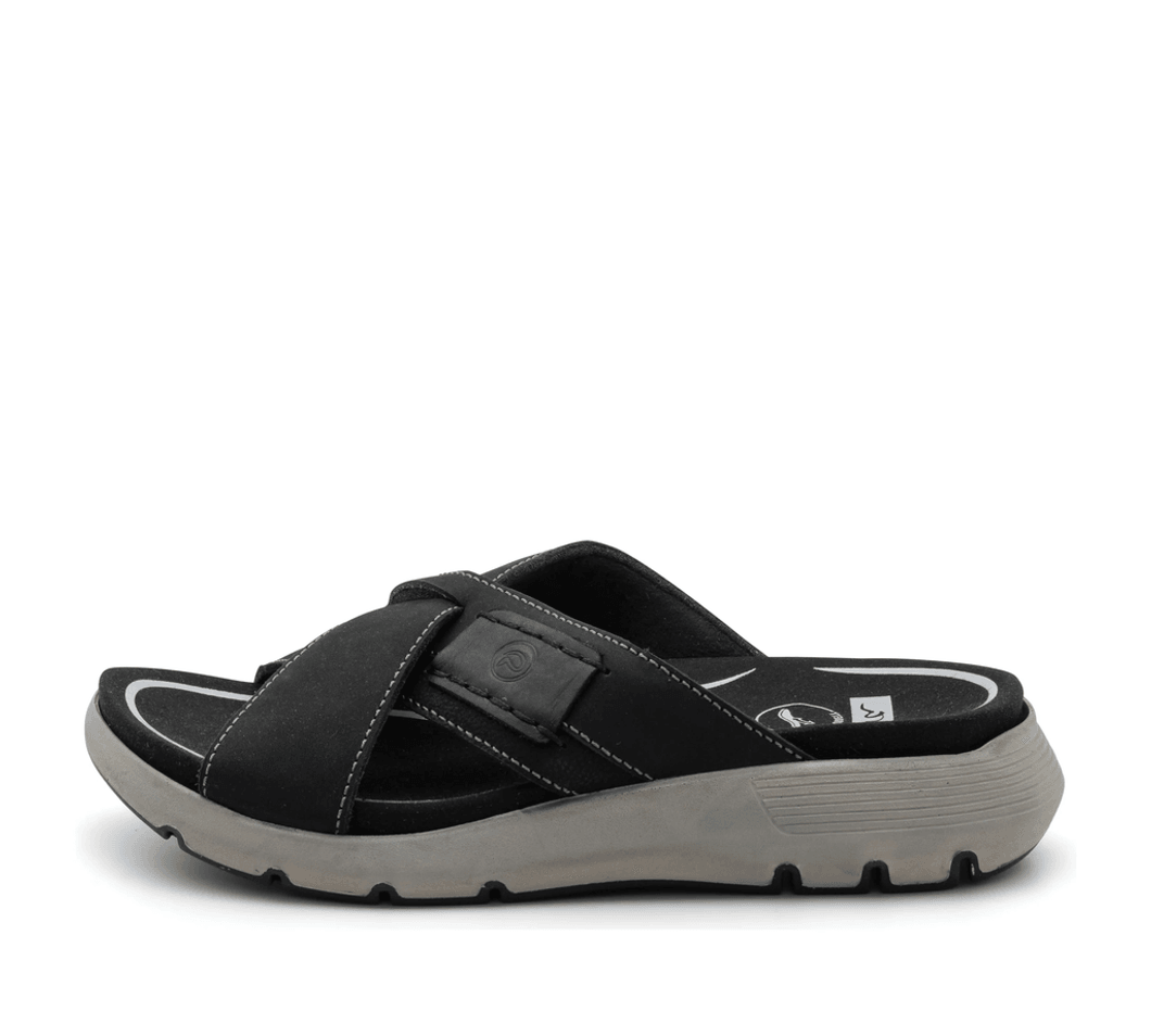 Ara Shoes Santa Clarita Men's Cross-Strap Slide - Black 01 11-29003-11