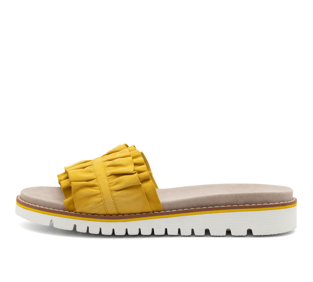 Ara Shoes Keyes Women's Ruffle Slide Sandal - Sun 36 12-28121-36