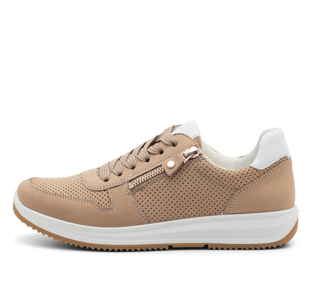 Ara Shoes Opal Women's Perforated Zip Sneaker - Sand 08 12-25510-08